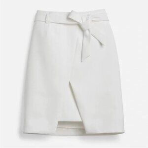 White House Black Market White Pencil Skirt with Front Tie
